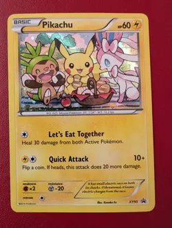 Pikachu XY95 Holo Promo Full Art Pokemon Card Near Mint Condition - Image 1
