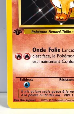 Vtg 1999 1st Edition Base Set French Vulpix Pokemon Goupix 68/102 WOTC LP TCG - Image 4