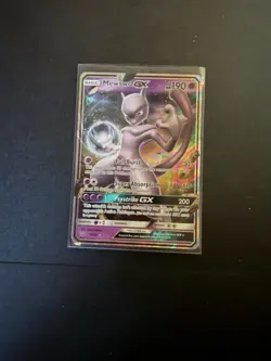 Pokemon Mewtwo GX TCG Full Art Holo Card 39/73 - Image 1