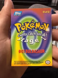1991 Pokemon Topps TV Animation Black Logo E1 Bulbasaur Lp - Image 2