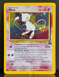 Mew 9 Black Star Promo 🌀 Tail Swirl Holo Pokemon Card WOTC- Damaged - Image 1