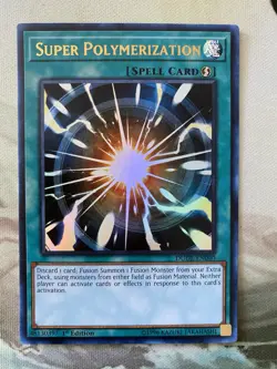 Super Polymerization DUDE-EN040 Duel Devastator 1st Edition Yugioh Holo Card Nm - Image 1