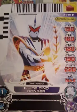 Power Rangers 2013 Action Card Game White Dino Thunder 3-040 Rare Card NM - Image 1
