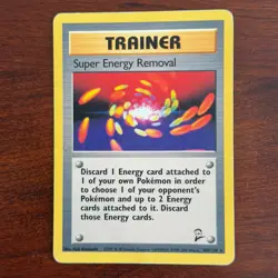 Super Energy Removal 108/130 Non Holo Rare Base Set 2 Pokemon Card DMG - Image 1