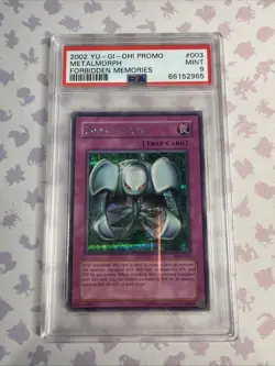 2002 YU-GI-OH! FMR-FORBIDDEN MEMORIES PROMO #003 METALMORPH PSA 9 - Image 1