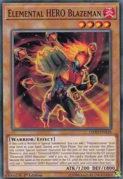 YUGIOH: 1X Elemental HERO Blazeman LEHD-ENA16 Common NM - Image 1
