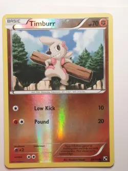 Pokemon 2011 TCG Timburr Black White Reverse Holo Card 59/114 - Image 1