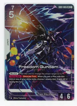 Gundam Card Game TCG GD01 Newtype Rising: GD01-065 Freedom Gundam LR+ Alt Art - Image 1