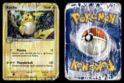 Raichu 12/108 Rare Holo Power Keepers Pokemon Card DAMAGED DESTROYED - Image 1