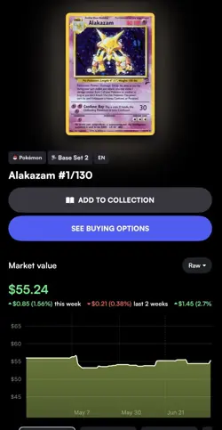 Alakazam - 1/130 - Holo Rare - Base Set 2 - Pokemon Card - LP - Image 3