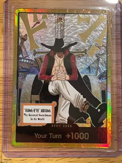 OP14 Gold DON Card Hawk Eye Mihawk The Azure Seas Seven One Piece CCG ENGLISH - Image 1