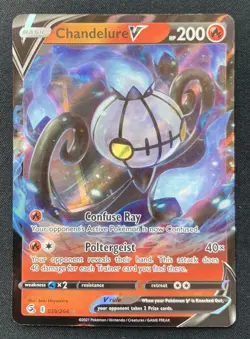 Chandelure V 039/264 Fusion Strike Ultra Rare Holo Pokemon TCG Card NM - Image 1