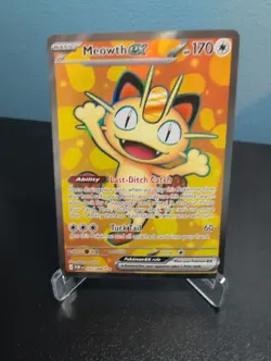 Pokemon Meowth EX 107/088 POR Ultra Rare Full Art Holo Basic 170 Near Mint - Image 1