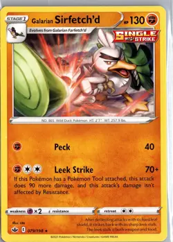 Galarian Sirfetch'd 079/198 Rare Chilling Reign Pokemon Lightly Played - Image 1