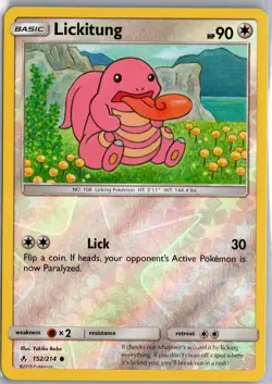 Lickitung 152/214 Common Unbroken Bonds Pokemon Reverse Holo Lightly Played - Image 1