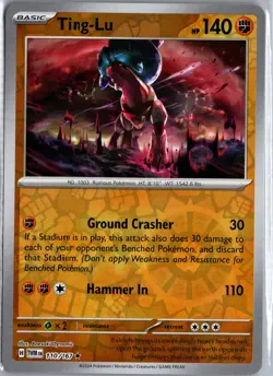 Ting-Lu 110/167 Rare Twilight Masquerade Pokemon Reverse Holo Lightly Played - Image 1