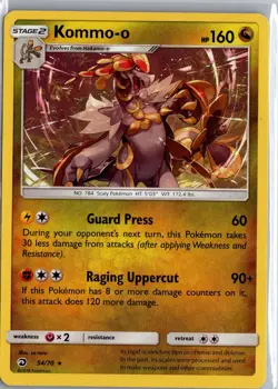 Kommo-o 54/70 Holo Rare Dragon Majesty Pokemon Holo Lightly Played - Image 1