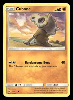 Cubone 57/131 Forbidden Light LP Pokemon - Image 1