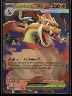 Mega Charizard Y ex 022/217 Ascended Heroes Holo LP Pokemon - Image 1