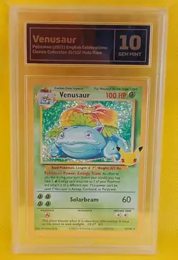 Pokemon Graded Card Celebrations Venusaur 15/102 Holo Foil 2021 Gem Mint TCG 10 - Image 1