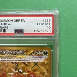 2023 Pokemon Obsidian Flames Charizard Ex #228 GEM MT PSA 10 Hyper Rare Gold - Image 4
