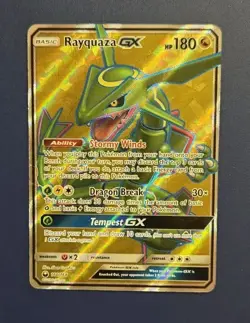 Rayquaza GX - HP/Damaged - Full Art (160/168) - Holo - Pokemon - Image 1
