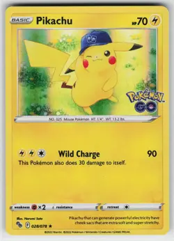 Pikachu 028 Holo 078 R Pokemon GO Pokemon Lightly Played - Image 1