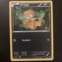 Pokemon Scraggy 010/012 McDonald's 2012 Promo Holo Basic 60 HP 10 Attack - Image 1