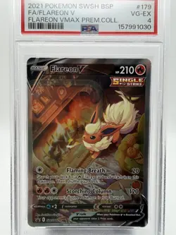 2021 Pokemon SWSH Black Star Promos - #179 Flareon V Holo - PSA 4 - Image 2