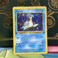 Pokemon TCG Lapras 10/62 Fossil 1st Edition Holo Rare LP + NM - - Image 1