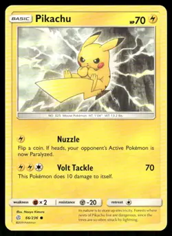 Pokemon Pikachu Cosmic Eclipse 66/236 C NM/M - Image 1