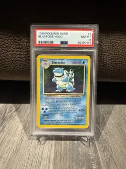 Pokemon TCG Blastoise Holo Rare 2/102 Base Set 1999 PSA 8 English - Image 1