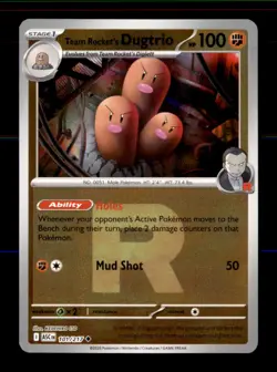 Team Rocket's Dugtrio (Team 101/217 Ascended Heroes Pokemon Reverse Holo NM - Image 1