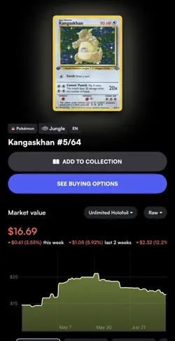 Pokemon Kangaskhan 5/64 Jungle Holo Rare Unlimited WotC 1999 Vintage - Image 3