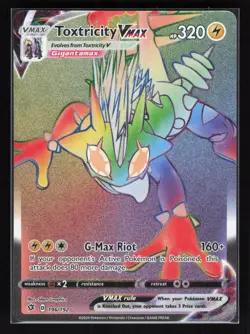 Toxtricity VMAX (Secret) Holo Secret Rare Pokemon SWSH02: Rebel Clash 196/192 NM - Image 1