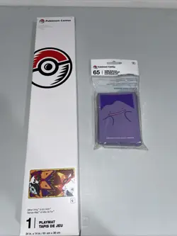 Pokemon Playmat Slither Wing & Iron Moth TCG Pokemon Center & Ditto Card Sleeves - Image 1