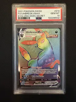 PSA 10 Umbreon VMAX Secret Rare Full Art Holo Evolving Skies 214/203 2021 - Image 1