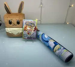 Pokemon Prismatic Evolutions SPC Eevee Ex 174 Eevee Deckbox Eeveelutions Playmat - Image 1