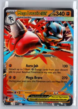MEGA LUCARIO EX 113/217 DOUBLE RARE ASCENDED HEROES POKEMON - Image 1