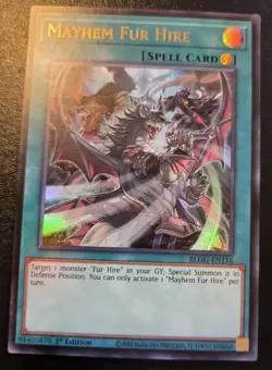 Mayhem Fur Hire BLGG-EN116 1st Edition Ultra Rare Glorious Gallery Yu-Gi-Oh! TCG - Image 1