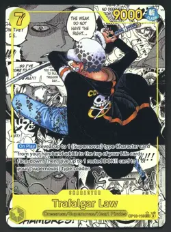 One Piece English OP10-119 Trafalgar Law Manga Alternate Art Secret Rare - Image 1