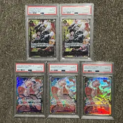 One Piece Monkey.D.Luffy 5 Graded Card Lot PSA 10 - Image 1