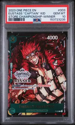 2023 One Piece Store Championship Winner Eustass "Captain" Kid Stamp PSA 10 💎 - Image 1