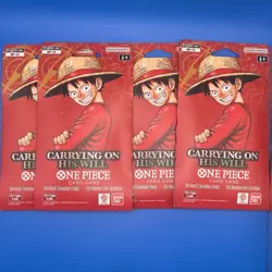 One Piece TCG OP-13 Carrying on His Will Sleeved Booster Packs Lot Of 4 English - Image 1