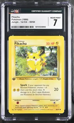 Pokemon Pikachu Jungle 1st Edition #60 CGC 7 - Image 1