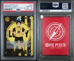 2025 ONE PIECE PROMOS BVB X ONE PIECE MATCH DAY 2025 #003 MONKEY D. LUFFY PSA 10 - Image 3