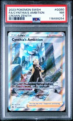 2023 POKEMON SWSH FA/CYNTHIA’S AMBITION CROWN ZENITH #GG60 PSA 7 - Image 1