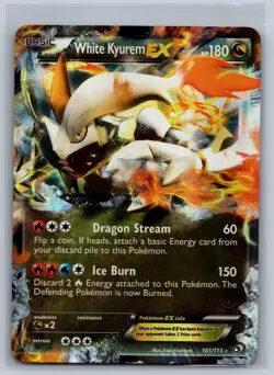 White Kyurem EX 101/113 Holo Ultra Rare Legendary Treasures Pokemon HP - Image 1