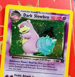 Dark Slowbro Psychic Swirl🌀 Cosmos Holo Team Rocket 12/82 WOTC Pokemon Card MP - Image 1