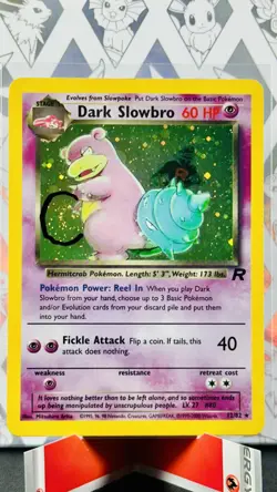 Dark Slowbro Psychic Swirl🌀 Cosmos Holo Team Rocket 12/82 WOTC Pokemon Card MP - Image 3